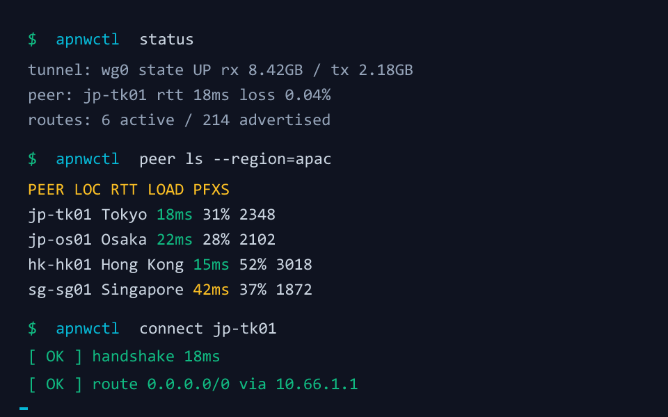 APNetwork 命令行交互